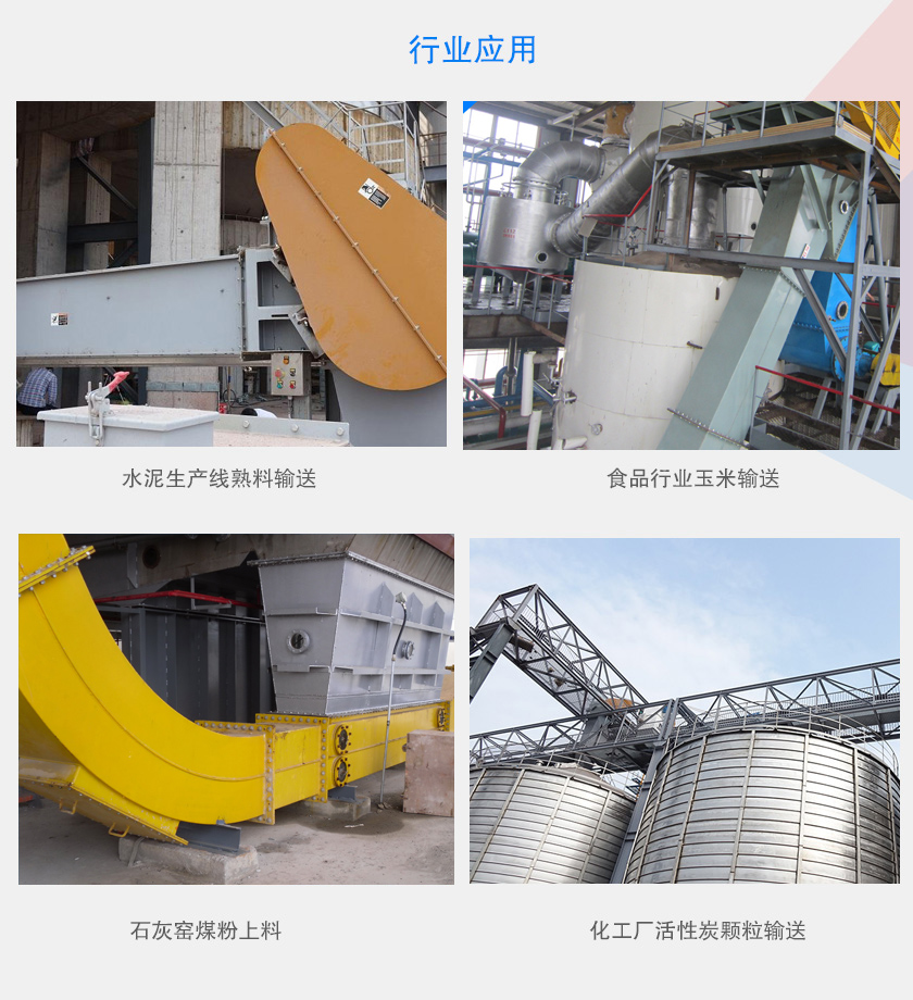 可以水平、傾斜或垂直布置，主要用于水泥、食品、化工、煤炭等行業(yè)
